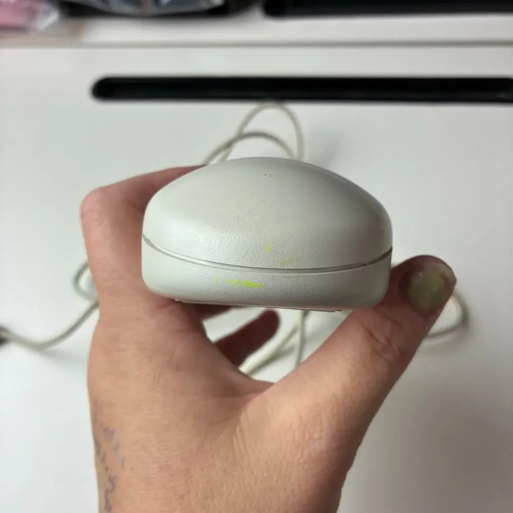 Vintg Microsoft 2.1A Mechanical Roller Ball Mouse Port Compatible Wired 2 Button